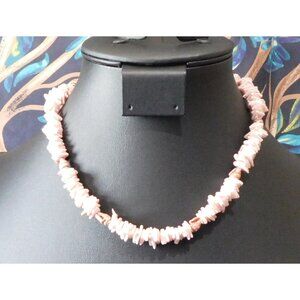 Vintage 90s Beachy Surfer Pink Shell Chip Necklace